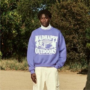 madhappy outdoors purple oversized sweatshirt size small